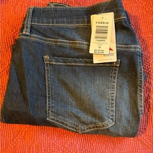 Torrid Dark Blue Sky High Crop Jeans